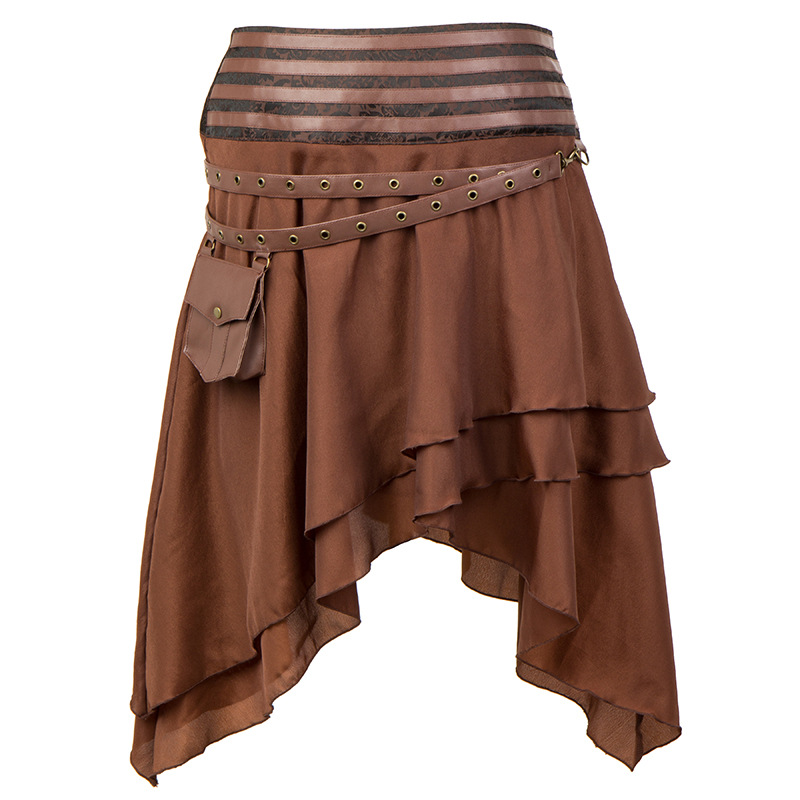Summer Victorian Clothing - Saias Vintage Assimétricas das mulheres, Caiu