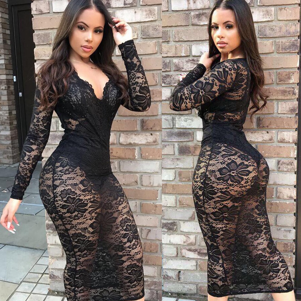 Summer Clothing List - Vestido Feminino de Renda Sexy com