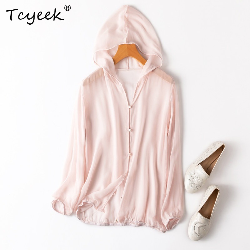 Summer Clothing - Tcyeek Blusas Femininas 100% Seda de