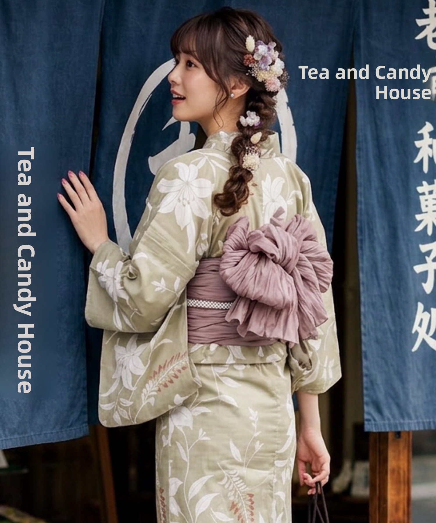 Summer Clothing Material - Vestido Tradicional Yukata Kimono em Algodão