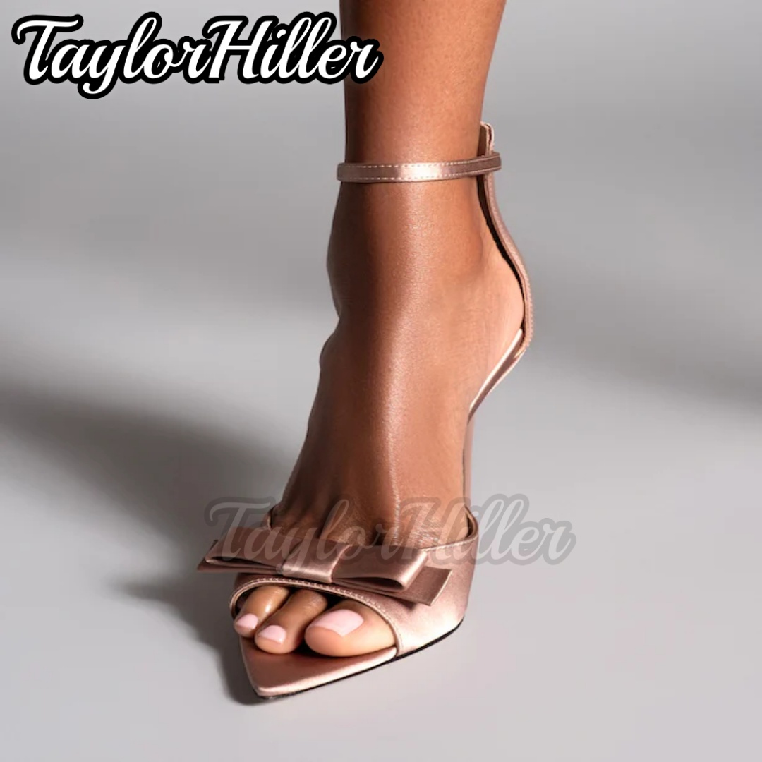 Summer Clothing On Sale - Suave rosa borboleta-nó salto alto cetim