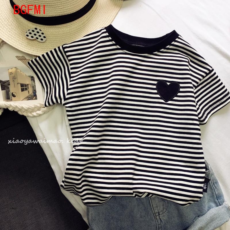 Summer Loving Kids Clothing - Camiseta de manga curta listrada de