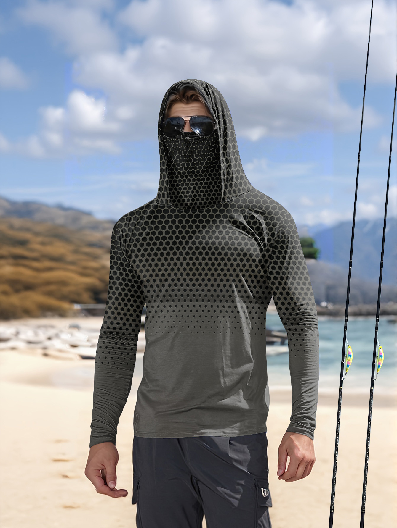 Camisa de pesca masculina com  - Summer Clothing avaliação e preço