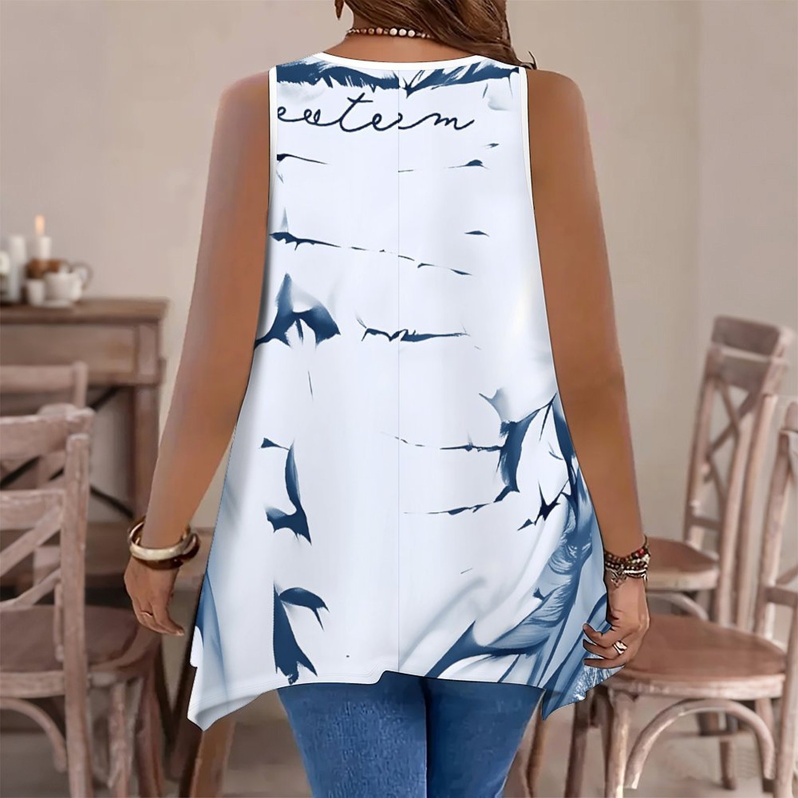 Top Elegante Retro Sem Mangas  - Summer Clothing In Winter avaliação e preço
