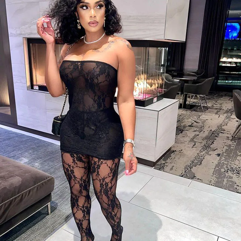 Lace Tube Strapless Top e Legg - Summer Clothing In Winter avaliação e preço